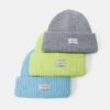 Pier One UNISEX 3 PACK - Mütze - Grey, Neon Green, Light Blue
